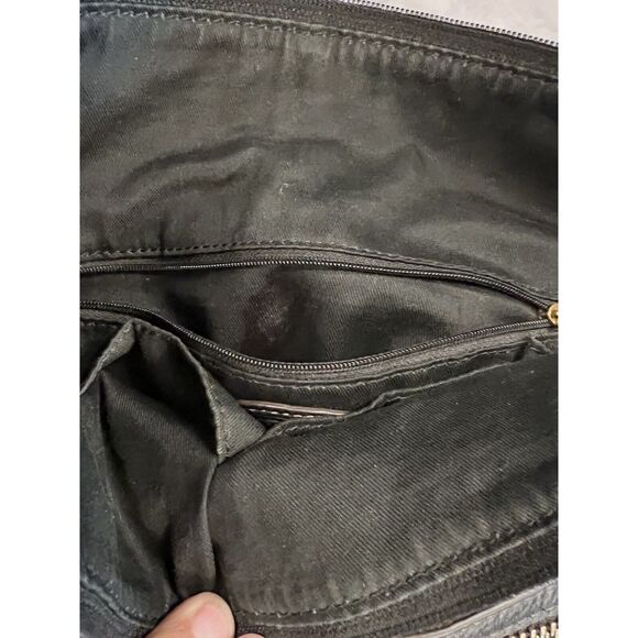 FOSSIL Karli‎ Black Pebbled Leather Hobo Shoulder Bag Vintage Rare 90’s - Picture 10 of 11